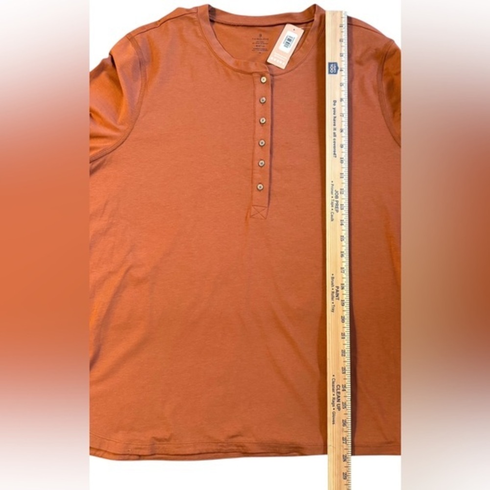 ThirdLove Women’s Henley Top 3X Rust Orange Long Sleeve Modal‎ Blend NWT - Picture 4 of 8